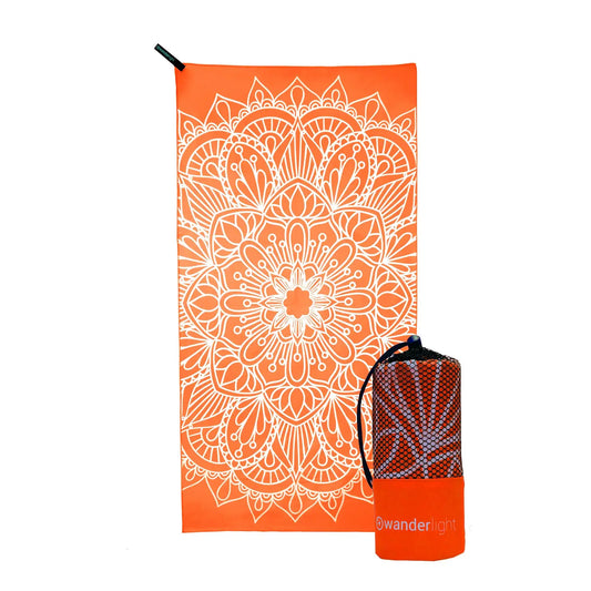 Microfiber Travel Towel - Ella Orange, Standard (140 X 70cm)