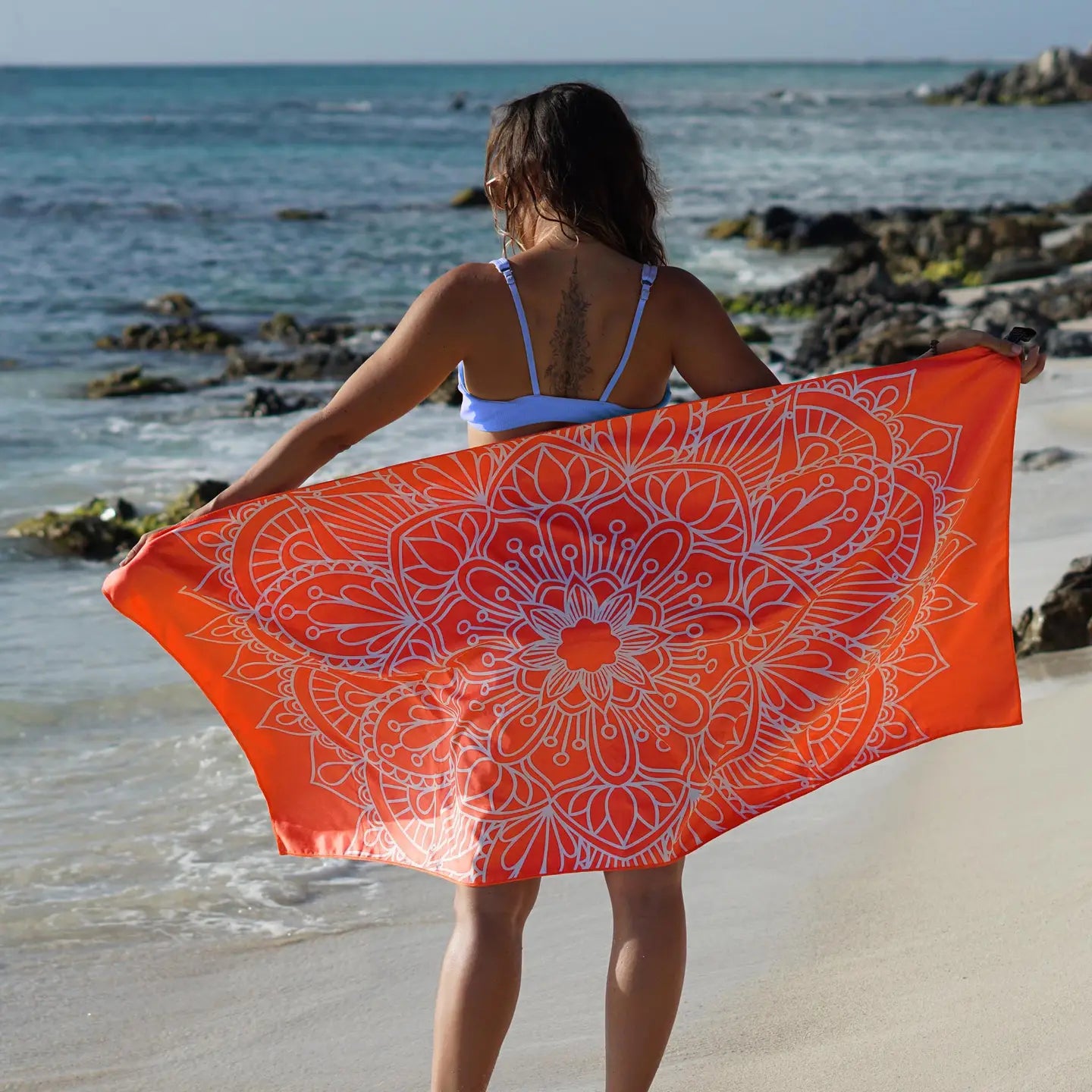 Microfiber Travel Towel - Ella Orange, Standard (140 X 70cm)