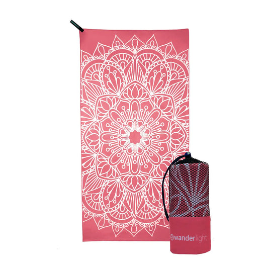 Microfiber Travel Towel - Ella Coral, Large (160 X 80 cm)