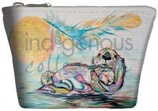 Indigenous canvas coin purse Otter Family