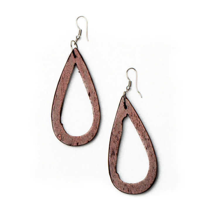 Tear Drop Wooden Earrings  FB6204